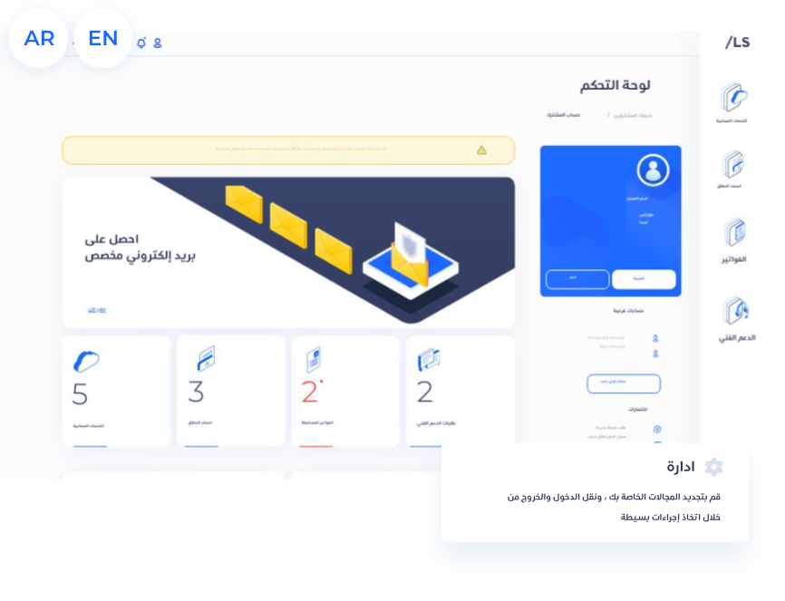 Dashboard screenshot showing a comprehensive control panel
